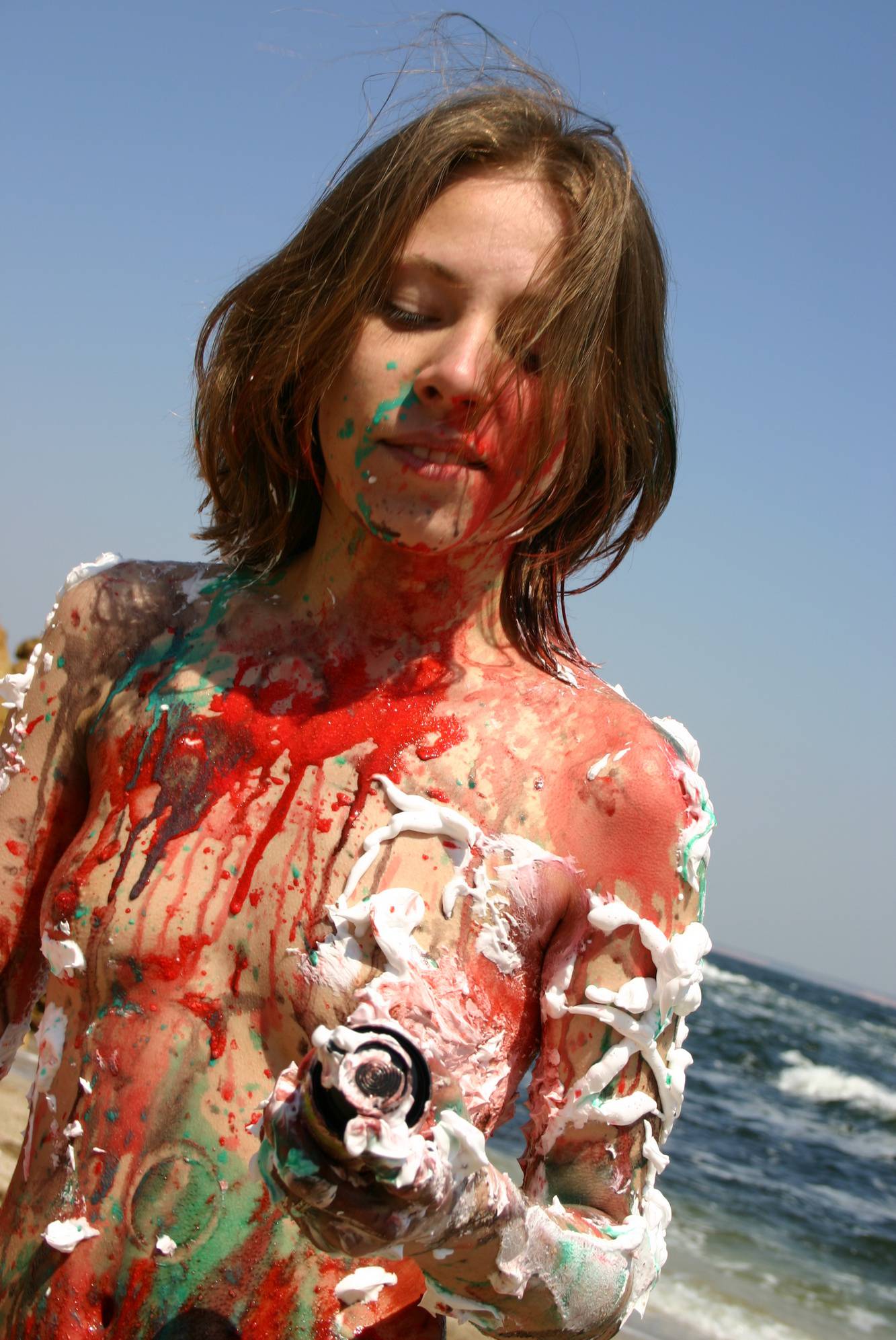 Purenudism Pics Beach Paint Fight Actions - 2