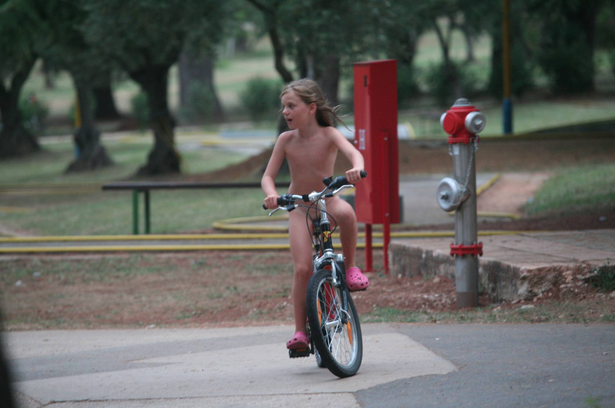Naturist Kids Road Biking - 1