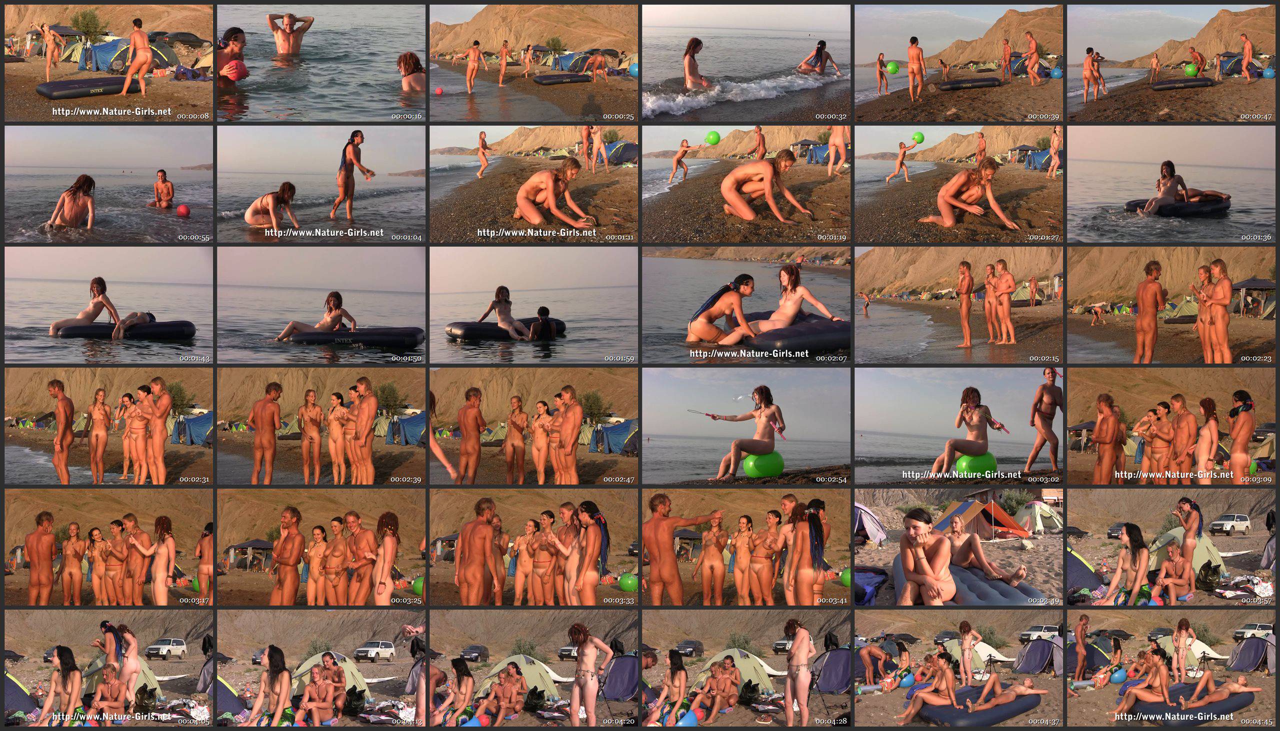 Young Naturists on a Nudist Beach - Thumbnails
