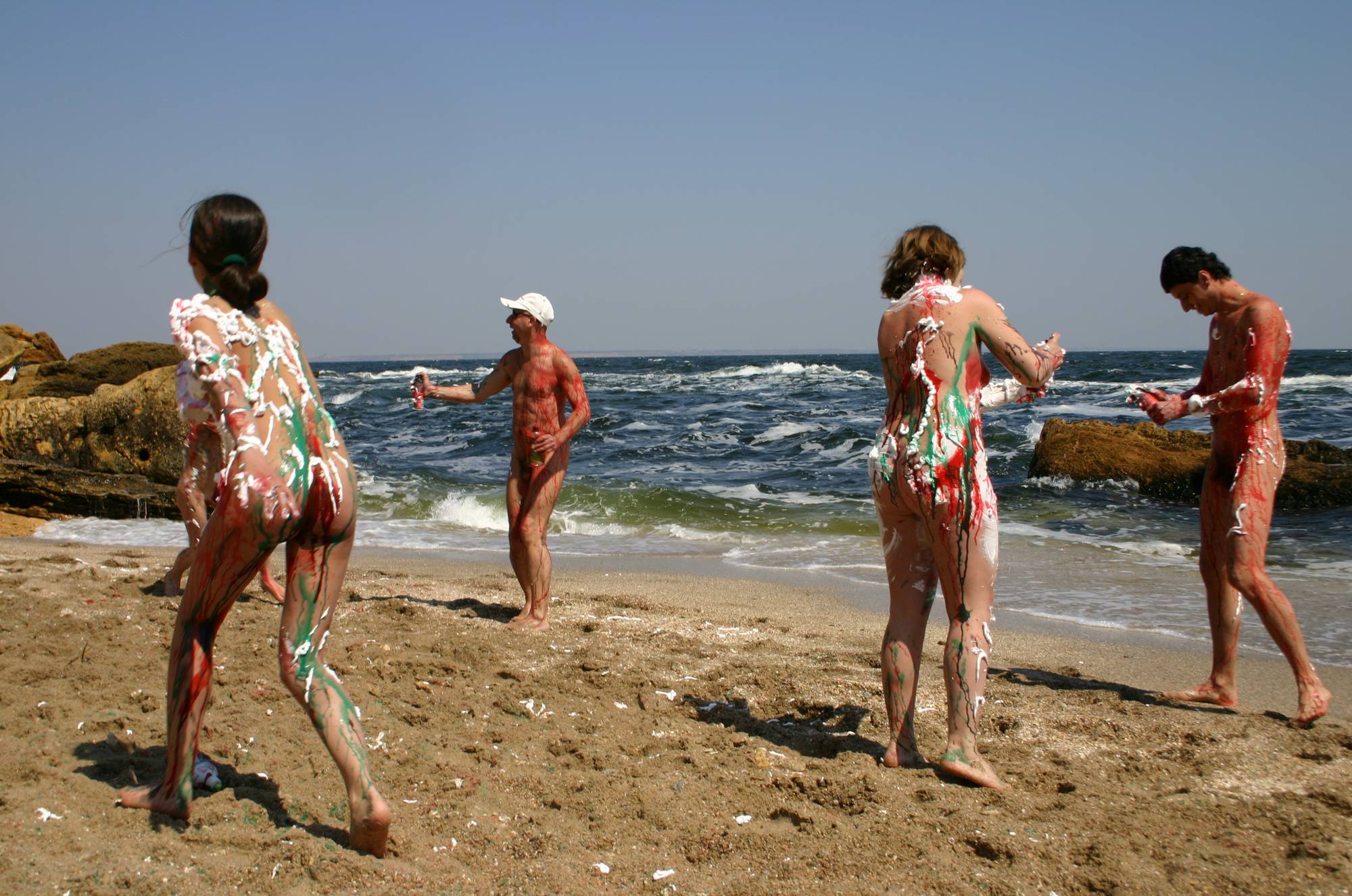 Purenudism Pics Beach Paint Fight Actions - 1