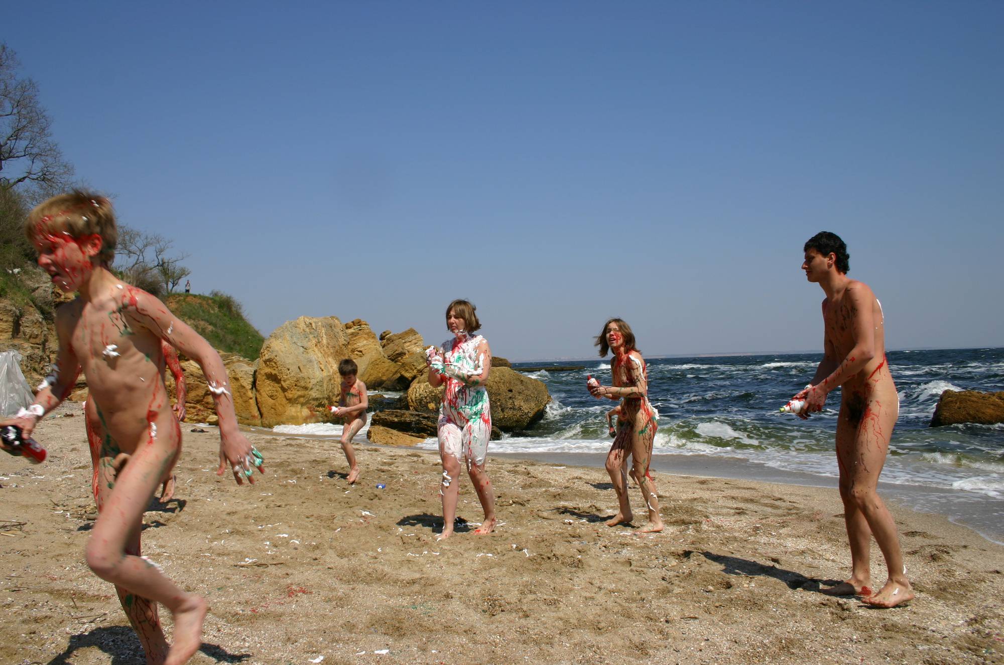 Purenudism Pics Beach Paint Fight Initiation - 1