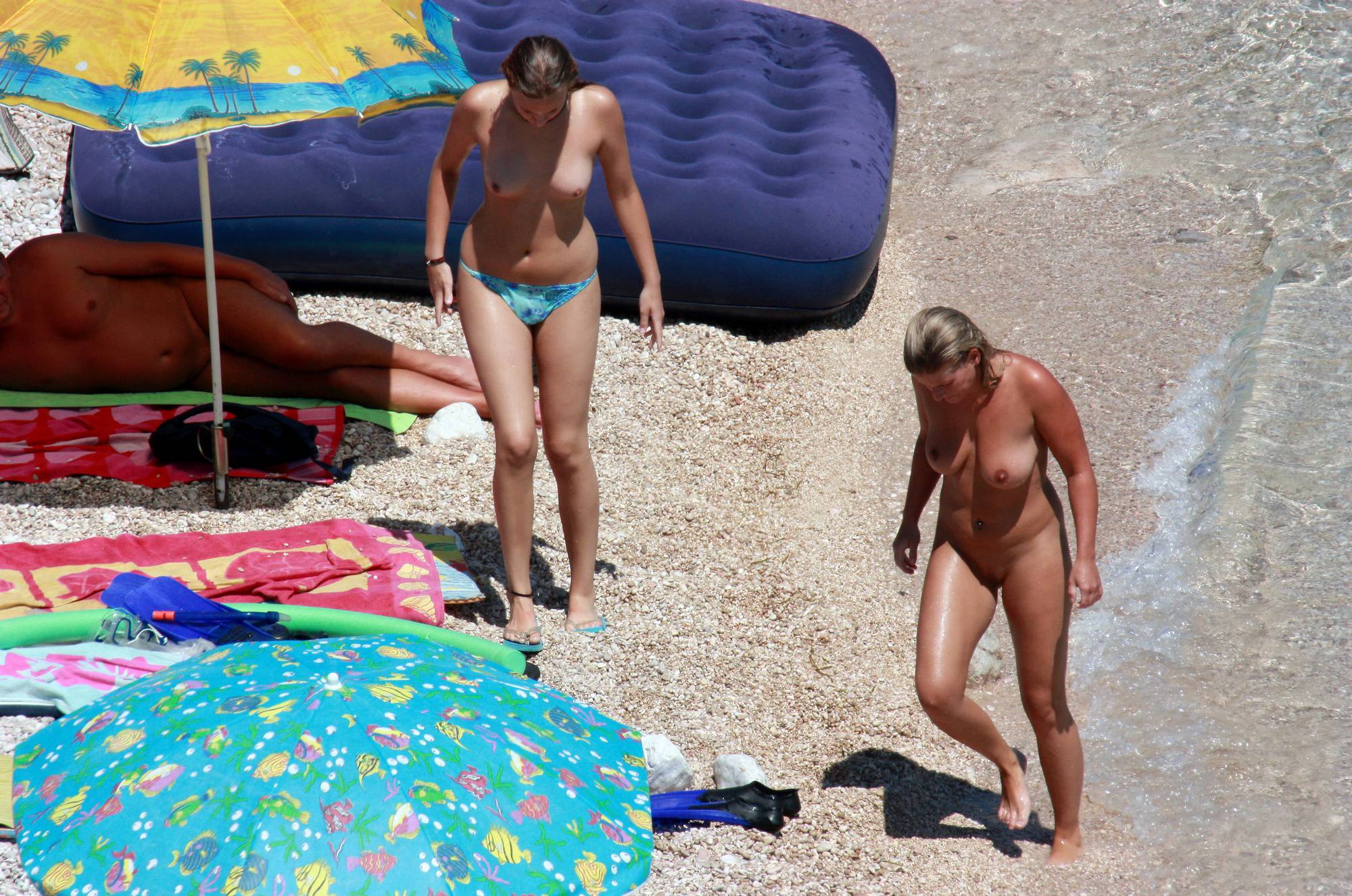 Naturist Blue Topless Girl - 2