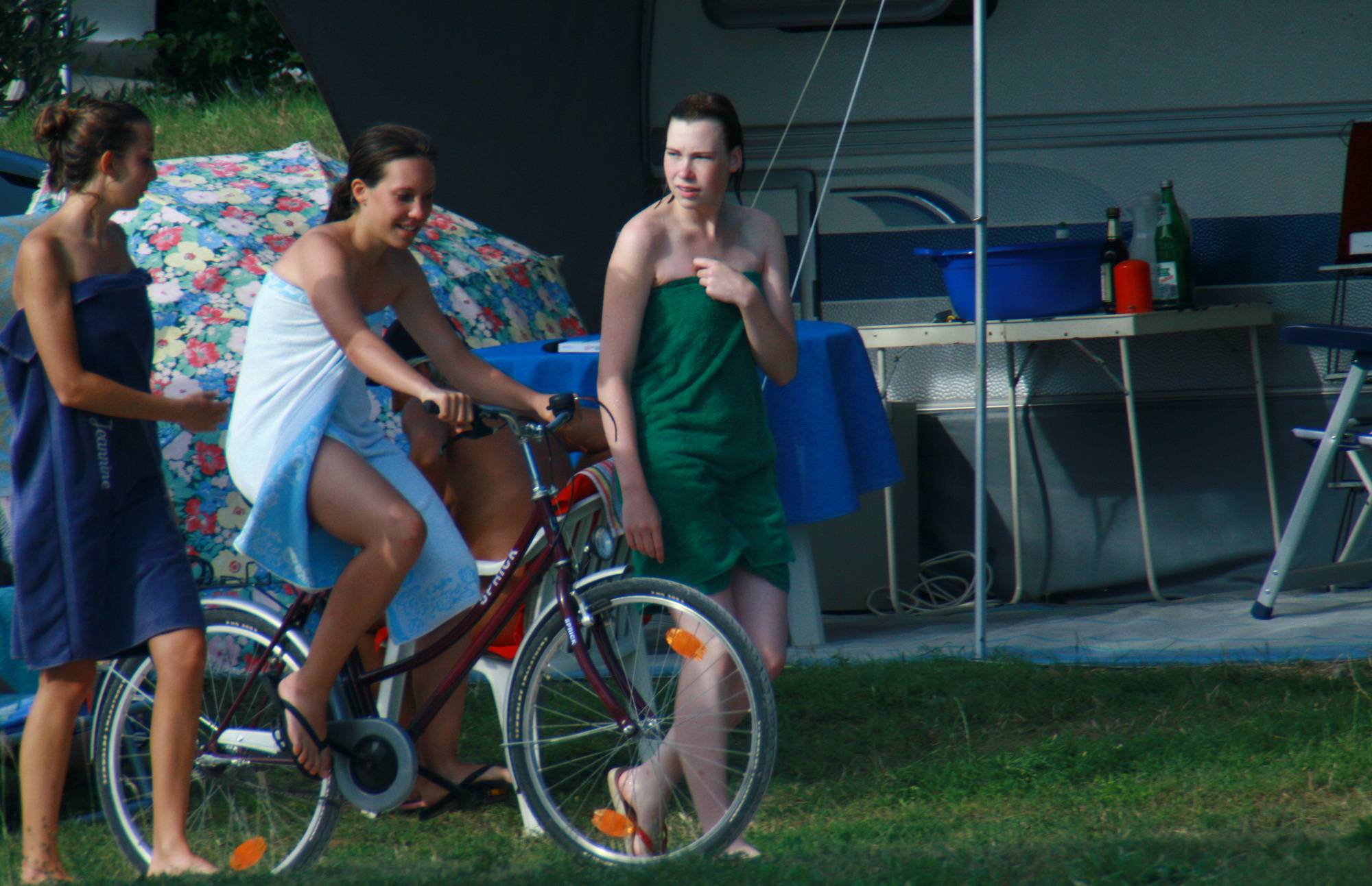 Nude Duet Walking and Bike - 2