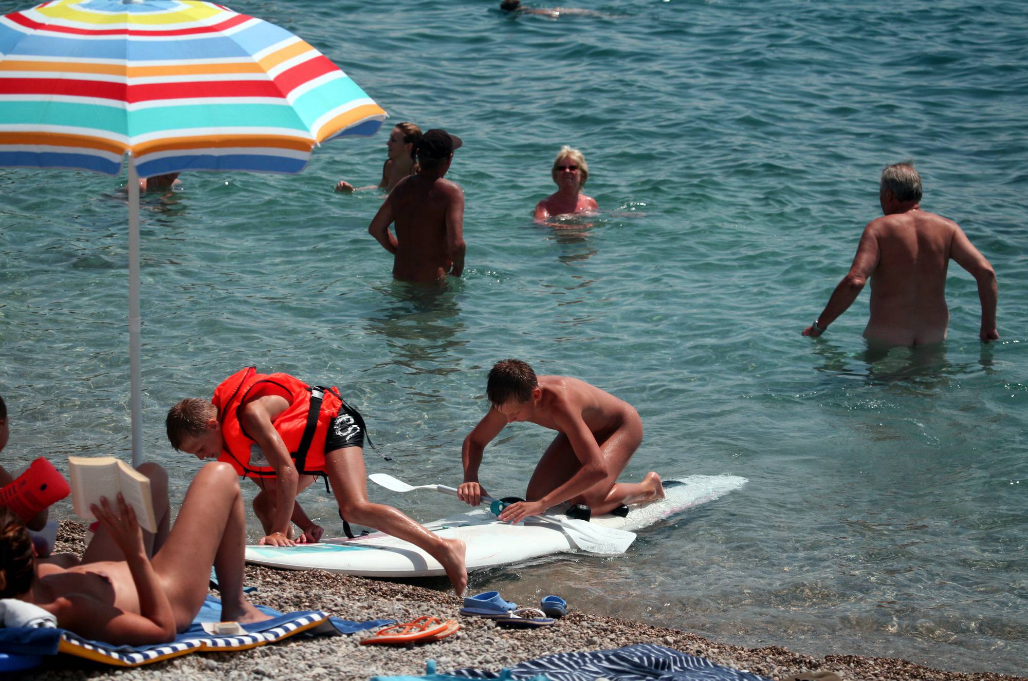 Nudist Beach Boy Surfing - 1
