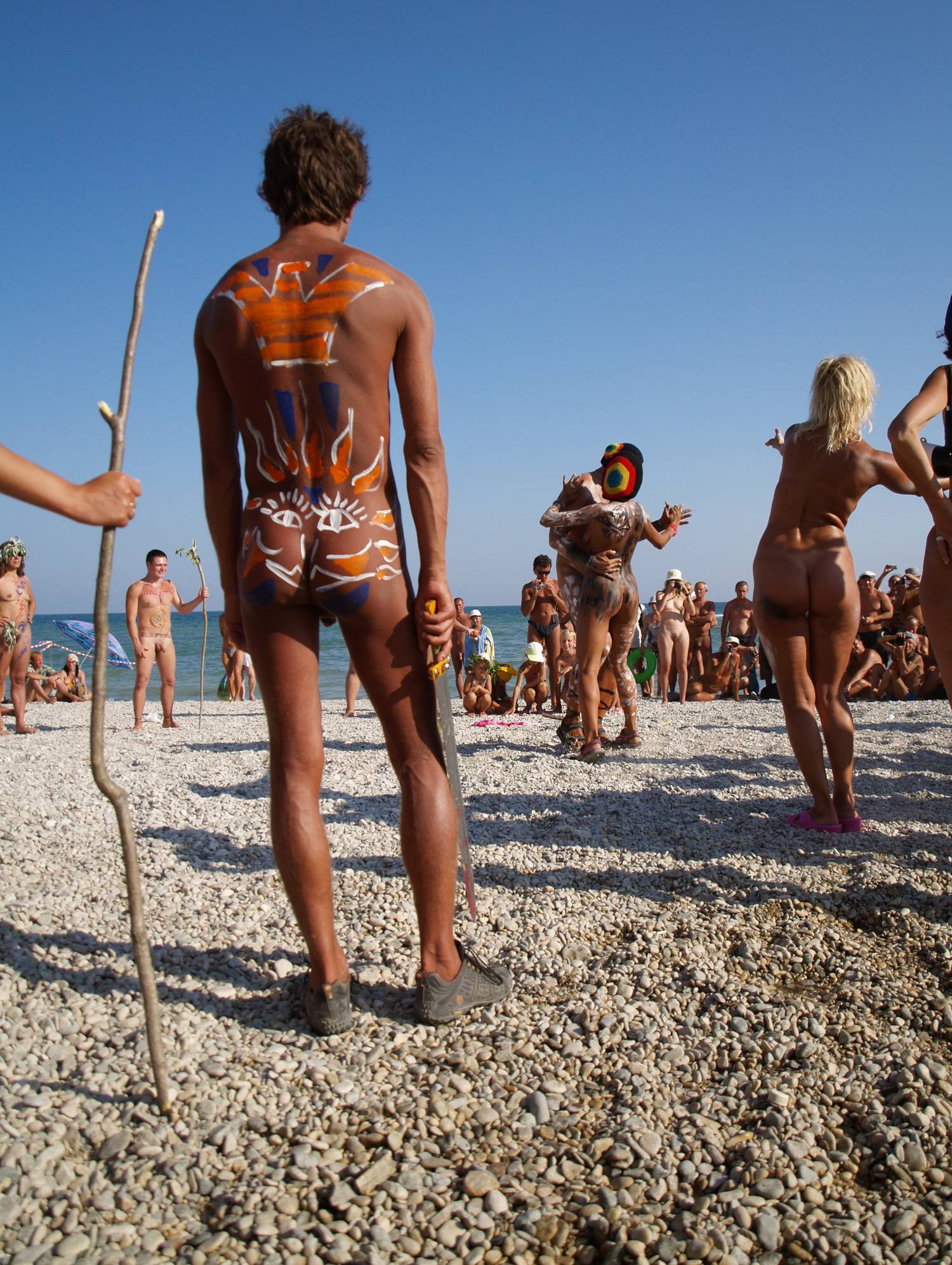 Nudist Event Host Dancing - 1