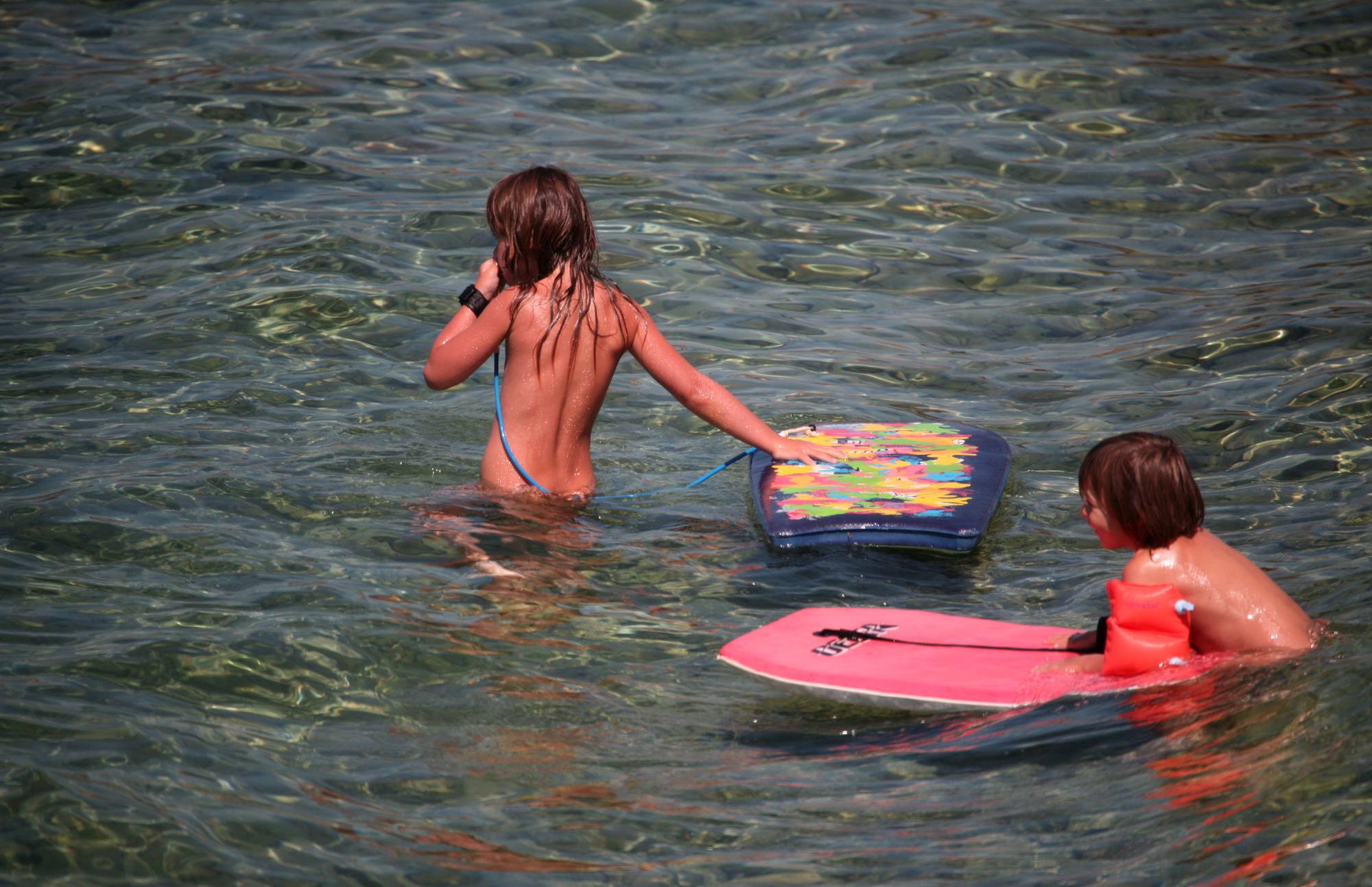 Purenudism Pics Two Floaters in the Beach - 1