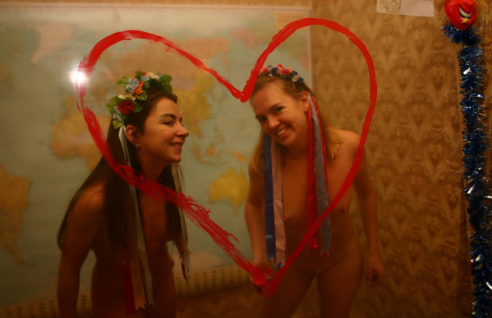Red Heart Pillow Girls - 1