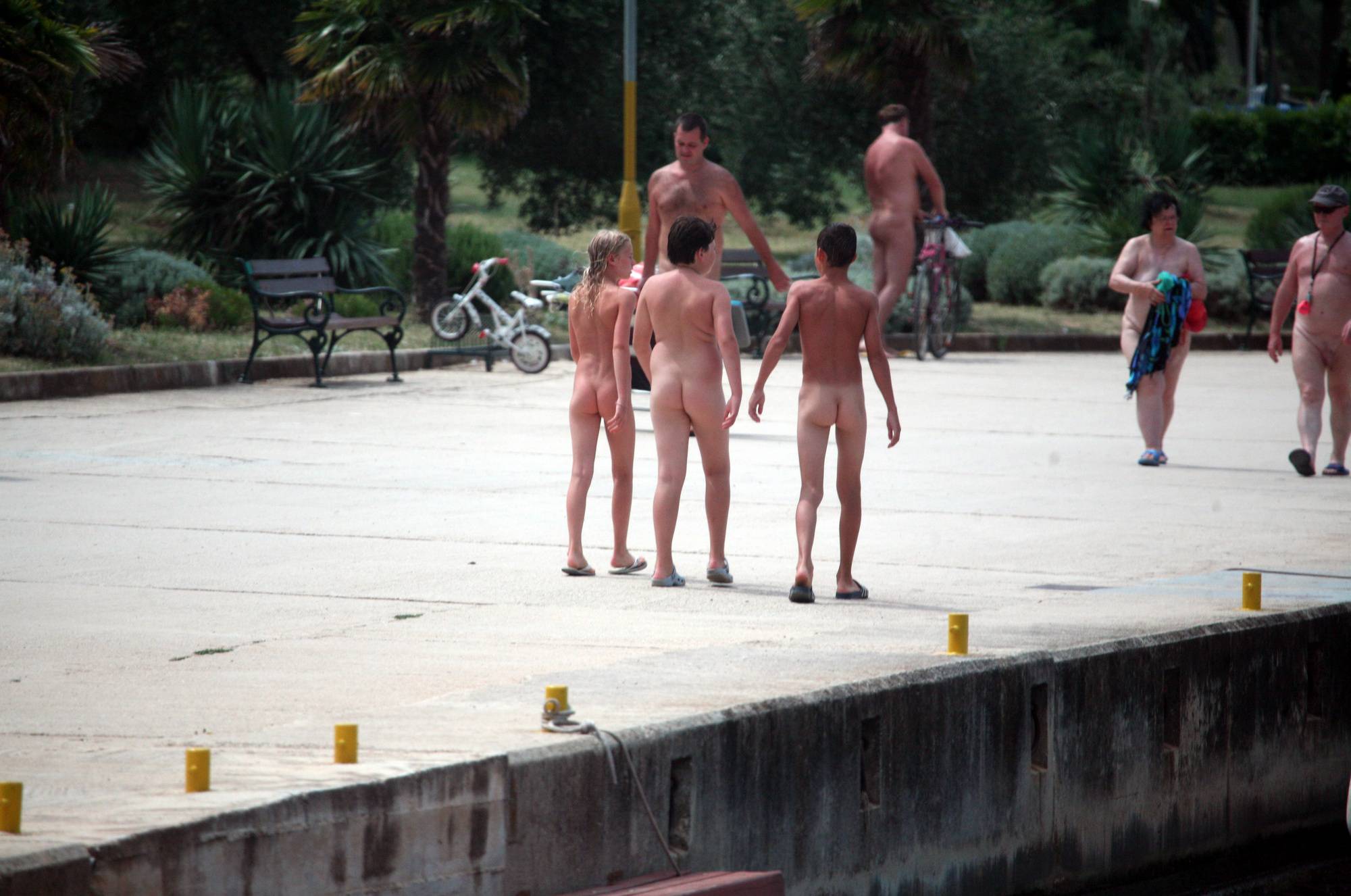 Purenudism Pics Three Naturist Kids Walk - 1