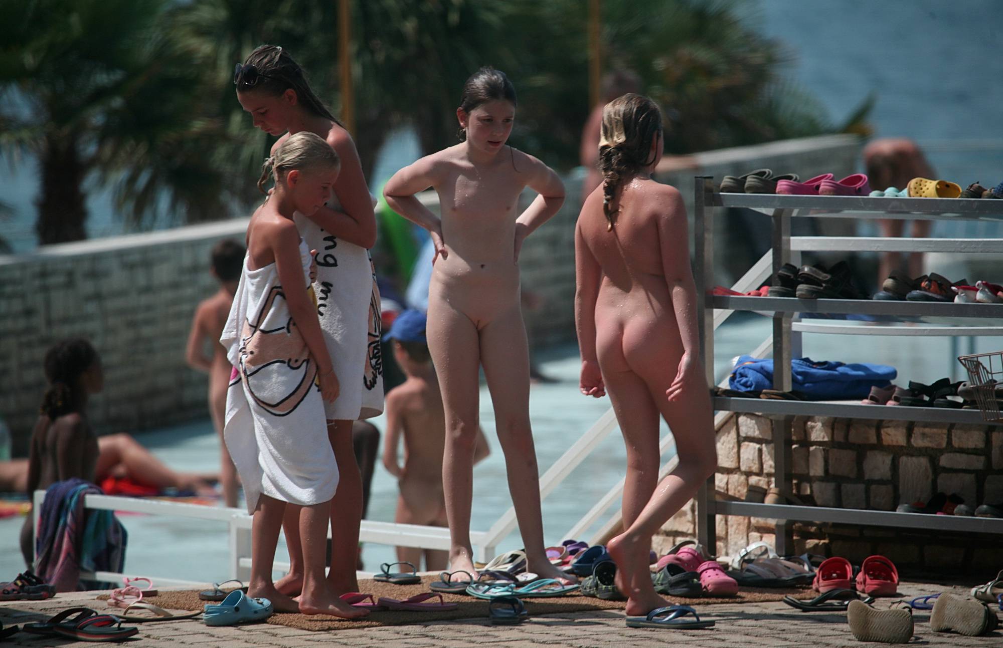 White Towel Nudist Friend - 2